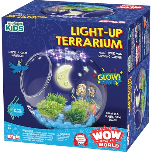 Wow in The World beleuchtetes Terrarium, Pflanzen anbauen, Ihr Terrarium dekorieren, leuchtet im Dunkeln, UV-Lichter, Begleiter-Audio-Inhalte, Bonus wiederverwendbares Wissenschaftswerkzeug, von Thames & Kosmos