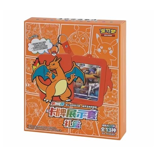 Chinesische Pokemon-Karte Mystery Box, 8 Optionen zum Sammeln, inklusive Rard-Karte und passendem Kartenetui, Schlüsselanhänger-Spielzeug, Bonus-Jumbo-Pokemon-Karten-Set, Sammlerstück, Pokemon-Karten von That Chunky Yellow Mouse