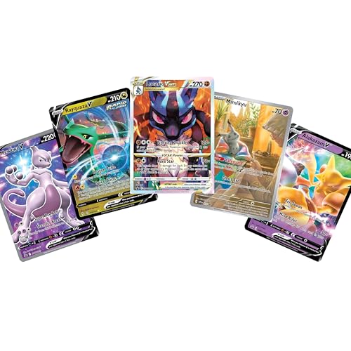 Pokémon-Karten: Paket mit 5 seltenen Pokemon-Karten einschließlich V, EX, GX, Full Art, Illustration seltene oder Trainer-Galerie-Pokemon-Karten in einem That Chunky Yellow Mouse ™-Geschenkbeutel von That Chunky Yellow Mouse