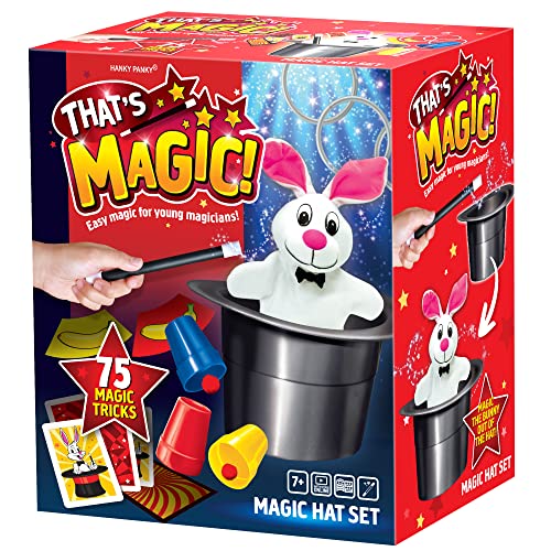 That's Magic Zauberhut-Set – mit 75 lustigen einfachen Tricks und für Junge Zauberer – hilft beim Aufbau der Motorik und des Selbstvertrauens des Kindes – Enthält Plüsch-Kaninchen, Requisiten, Videos von That's Magic