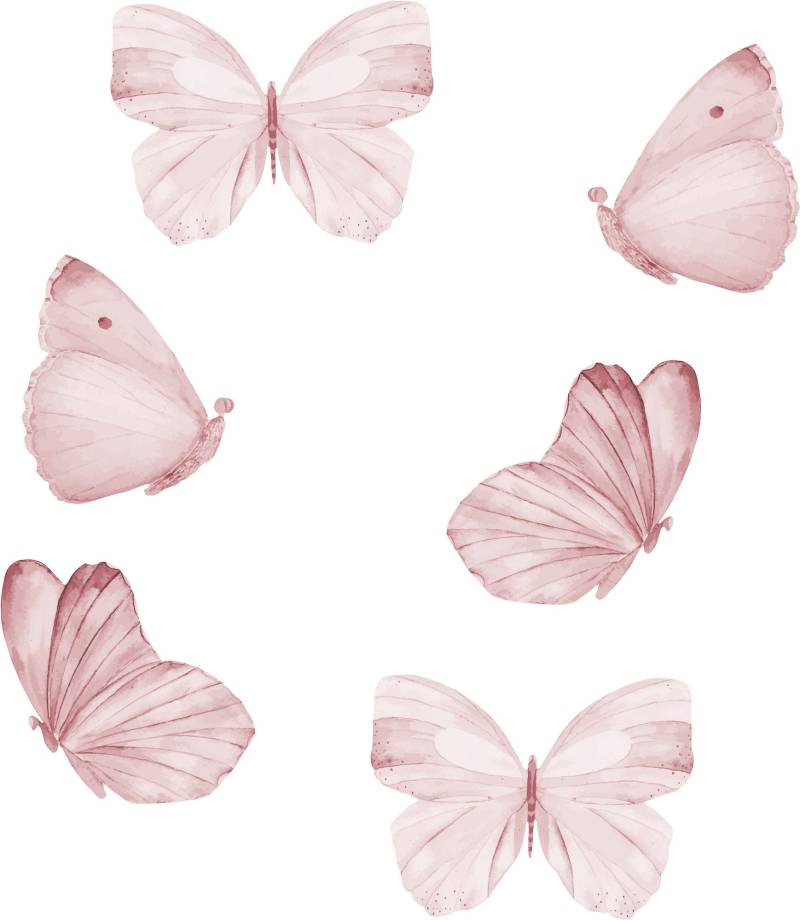 That's Mine Wallsticker Butterfly 6er-Pack, Rose von That's Mine