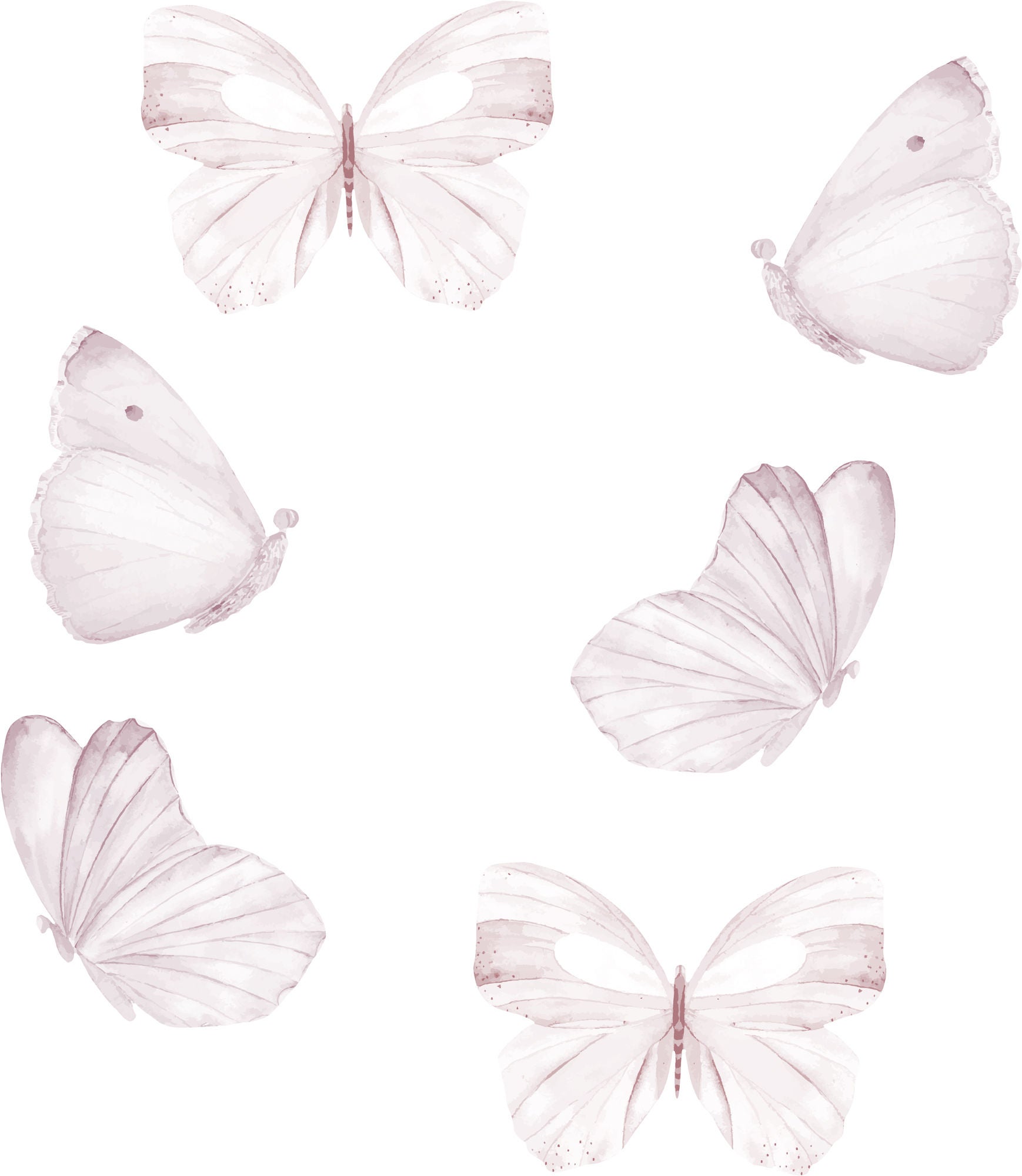 That's Mine Wallsticker Butterfly 6er-Pack, White von That's Mine