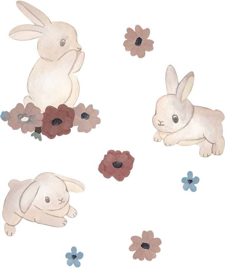 That's Mine Wandaufkleber, Bunnies and Flowers von That's Mine