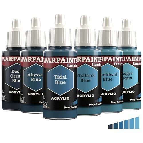 The Army Painter, Warpaints Fanatic Flexible Triad: Deep Green-Blues, 6 x 18 ml Acrylfarbe, Miniatur-Hobbybemalung, Für Miniatur-Wargaming von The Army Painter