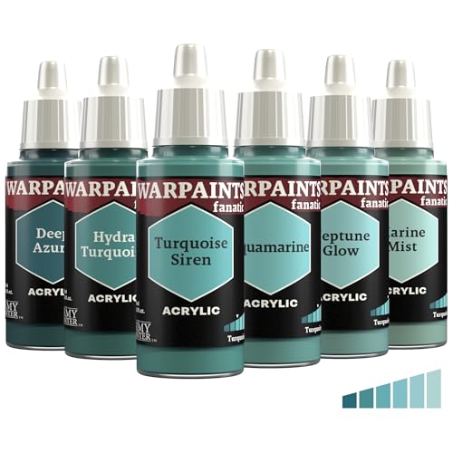 The Army Painter, Warpaints Fanatic Flexible Triad: Turquoises, 6 x 18 ml Acrylfarbe, Miniatur-Hobbybemalung, Für Miniatur-Wargaming von The Army Painter