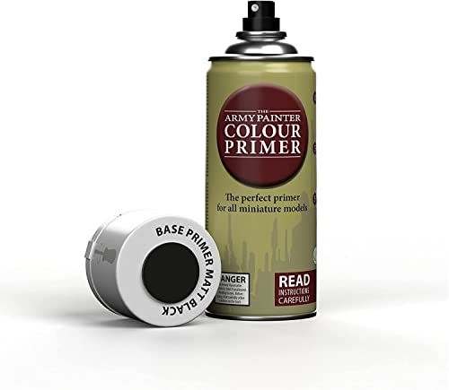 The Army Painter Colour Primer Matt Black 400 ml Grundierung Spray, Primer Spray, Acryllack Spray für Fantasy Model Spray Paint, Spray Paint Modellbau Farben von The Army Painter