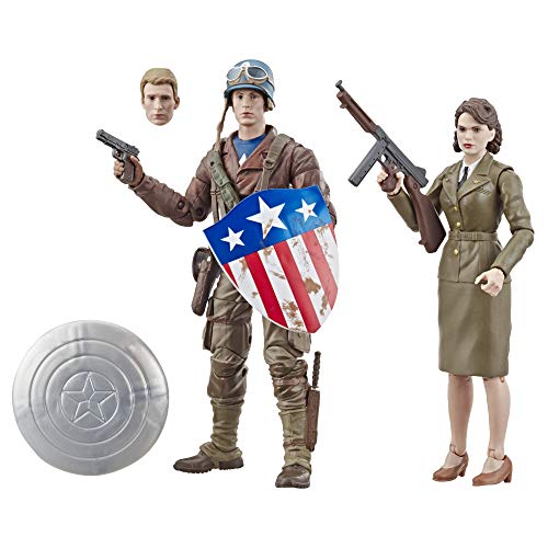 Marvel Legends Serie Captain America: The First Avenger, 15,2 cm Skala, Film-inspirierte Captain America & Peggy Carter, Sammelfigur, 2 Stück von Marvel