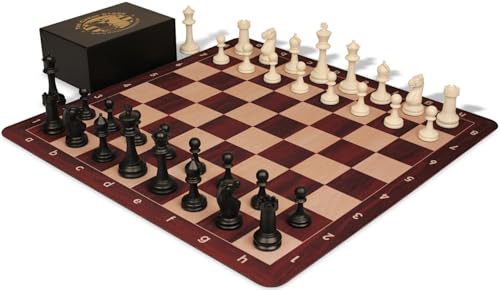 The Chess Store Master Series Schachspiel aus Kunststoff, Schwarz & Elfenbeinfarben mit extra Königinn, Palisander & Ahorn, Schlenkerbrett & Box, 9,5 cm König von The Chess Store