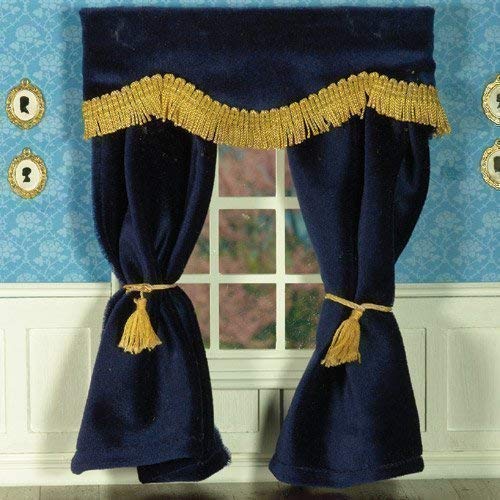 Dolls House 5519 dunkelblaue Samtvorhänge Vorhang 1:12 für Puppenhaus Dolls House 5519 dunkelblaue Samtvorhänge Vorhang 1:12 für Puppenhaus von The Dolls House Emporium