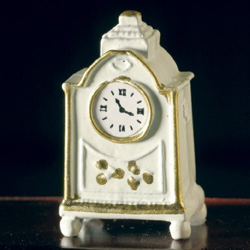 The Dolls House Emporium Weiße Uhr mit 'goldener' Verzierung von The Dolls House Emporium