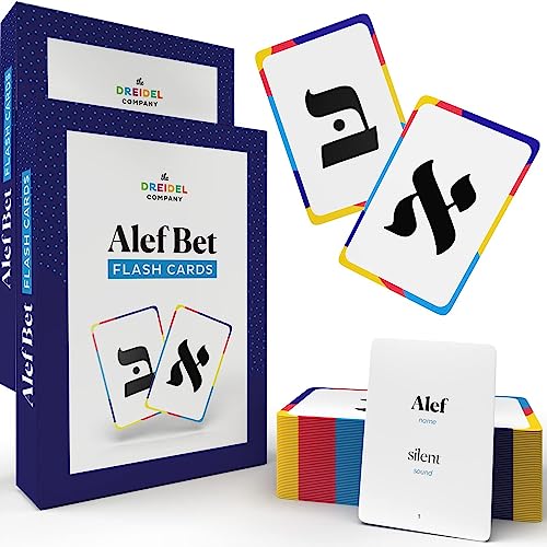 Alef Bet Lernkarten Aleph Beis Jüdisches Alphabet Lernkarten (5er-Pack) von The Dreidel Company