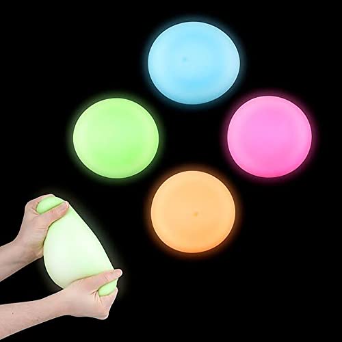 Squish and Stretch Glow in the Dark Gummiball, Stressball, Entlastungsspielzeug für Hand, Handgelenk, Finger, Übung, Squeeze Therapie, Partygeschenk, 10,2 cm (Einzelpack) von The Dreidel Company