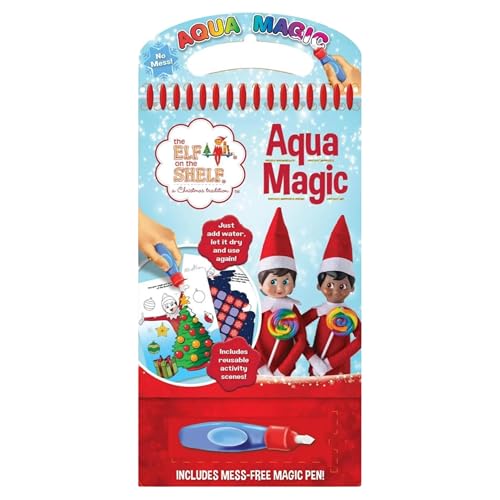 Elf On The Shelf Aqua Magic Book | Weihnachts-Aktivitätenbuch | Zauberpinsel | Elf Wassermalbuch | Elf Geschenke und Geschenke für Kinder | Weihnachtselfe im Regal Zubehör | Elf Ankunft von The Elf on the Shelf