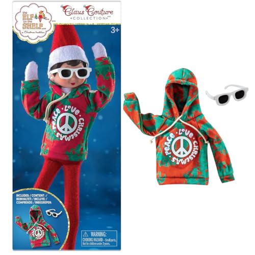 The Elf on The Shelf® Claus Couture® Love & Peace Set | Hoodie & Sonnenbrille | Scout Elf Outfit von The Elf on the Shelf