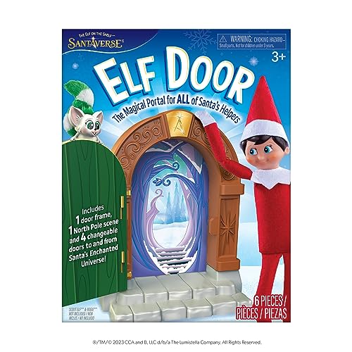 The Elf on The Shelf® Polar Props® Elf Door | Magische Tür mit Nordpol-Szene & 4 Austauschbaren Türen | Scout Elf Accessoires von The Elf on the Shelf