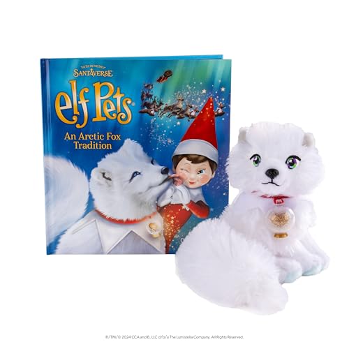 The Elf on The Shelf® Elf Pets® Polarfuchs Tradition | Kuscheliger Polarfuchs mit Illustriertem Buch & Mini-Schneekugel | Inkl. Echtheitszertifikat | Englisch von The Elf on the Shelf