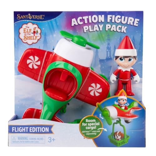 The Elf on the Shelf® Action Figure Play Pack: Flight Edition, Includes Articulated Scout Elf Figure, Toy Plane, Airplane Toy, Basket - Elf Shelf Kit (No Scout Elf/Elf Pet Figur) von The Elf on the Shelf