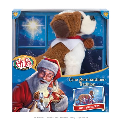 The Elf on the Shelf® Elf Pets® Bernhardiner Tradition | Kuscheliger Bernhardiner mit Illustriertem Buch & Fässchen | Inkl. Echtheitszertifikat von The Elf on the Shelf