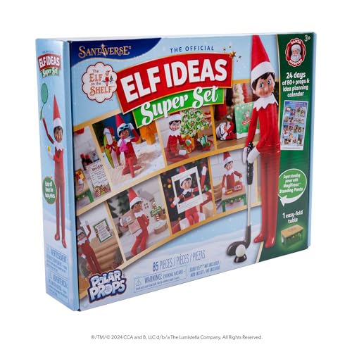 The Elf on the Shelf 24-Tage-Super-Set - Offizielle The Elf on the Shelf Ideen für 24 Tage Elfenzauber - 80+ Requisiten, MagiFreez Stehhose und Planungskalender - Ab 3 Jahren von The Elf on the Shelf