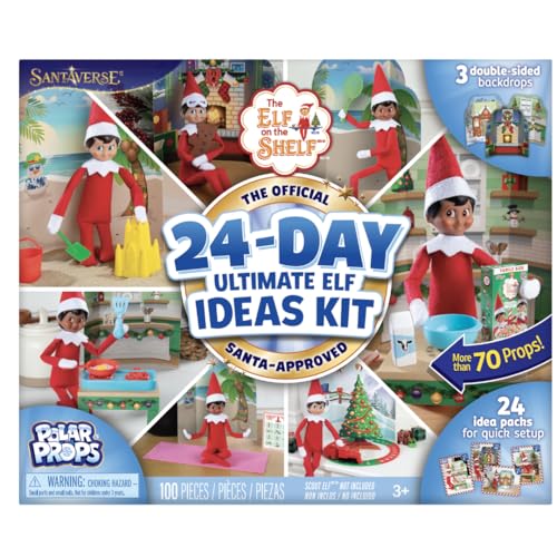 The Elf on the Shelf 24 Tage Ultimatives Elfen-Kit - Offizielles The Elf on the Shelf Zubehör für 24 Tage Elfenzauber - 70+ Requisiten, 24 Ideenpackungen - Ab 3 Jahren von The Elf on the Shelf