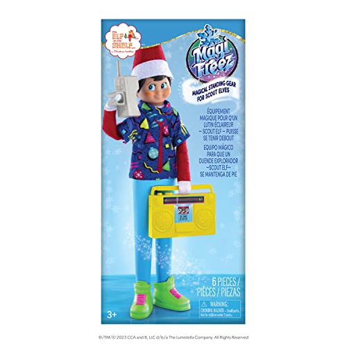 The Elf on The Shelf® MagiFreez™ 80's Retro Set | Outfit mit High-Top Turnschuhen, Hemd & Boombox | Scout Elf Accessoires von The Elf on the Shelf