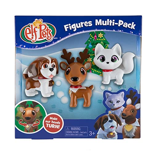 The Elf on the Shelf and Elf Pets Action Figuren Multipack Spielfiguren Spielsets | Kinder Elfe auf dem Regal Zubehör | Elf Spielzeug, Geschenke, 3 bewegliche Elf Haustiere Tierfiguren von The Elf on the Shelf