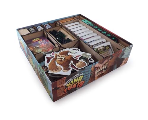 The Game Doctors Brettspiel Organizer kompatibel King of Tokyo oder King of New York + Erweiterungen Power Up! und Halloween von The Game Doctors