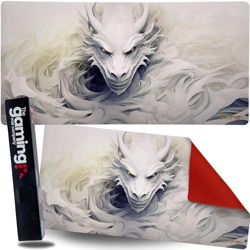 Die Gaming Mat Company Einzelspieler MTG Spielmatte & Gaming Mauspad - 72cm x 36cm Weißes Drachen Gaming Mauspad kompatibel mit Magic: The Gathering Spielmatten MTG Karten Yu-Gi-Oh TCG Gaming Matte von The Gaming Mat Company