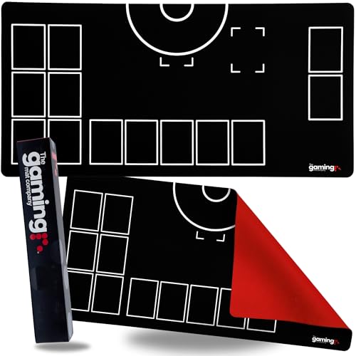 The Gaming Mat Company 2-Spieler-kompatible Pokemon-Spielmatte für Pokemon-Karten – 71 cm x 46 cm x 0,20 cm, rot-weiße Kampfmatte, Stadionbrett für Pokemon TCG-Spielmatte und Matten-Sammelkarte von The Gaming Mat Company