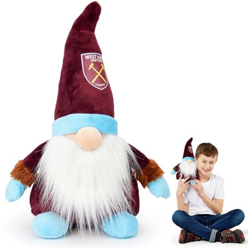 The Gift Scholars West Ham FC Gonk Gnom (33 cm groß) – Offiziell lizenzierter Fußball-Plüsch-Softtoy der Hammers, großartiges Erwachsene und Kinder. von The Gift Scholars