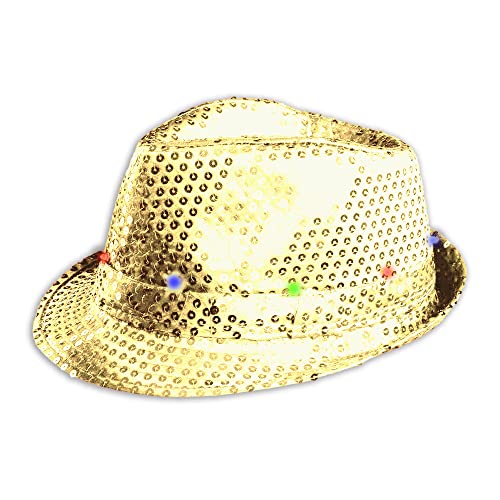 The Glowhouse Blinkender LED-Fedora-Hut (Gold) von The Glowhouse