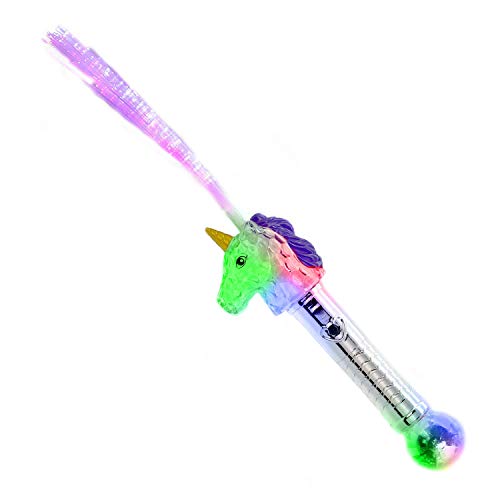 The Glowhouse - Einhorn-Zauberstab mit Glasfasern - blinkendes Spielzeug - Mehrfarbig von The Glowhouse