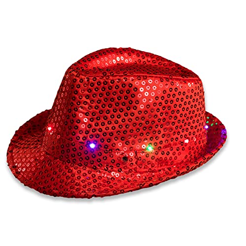 The Glowhouse Blinkender LED-Fedora-Hut (rot) von The Glowhouse