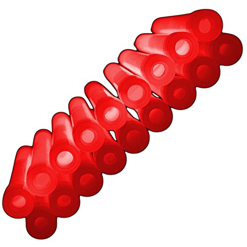 The Glowhouse Premium-Leuchtstab, 15,2 cm, einzeln verpackt mit Schlüsselbändern, Rot, 25 Stück von The Glowhouse