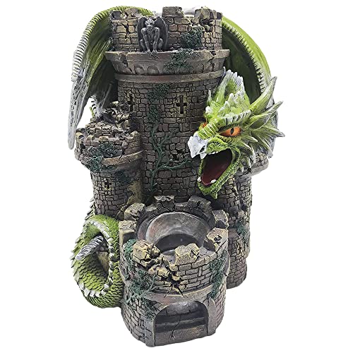 Green Dragon Woe Würfelturm – Erstaunlicher handbemalter 26 cm großer Würfelturm aus Harz – Perfekt für DND, RPG und Rollenspiele – Erstaunliches DND-Geschenk von The Grinning Gargoyle