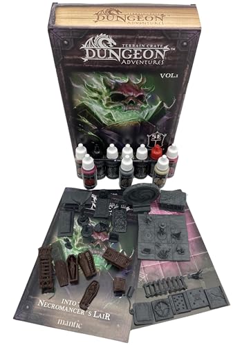 Grinning Gargoyle - Dungeon Adventure 1 - Necromancers Lair - Dungeons and Dragons 5E Adventure - Adventure Mat - DND Terrain x35 - Army Painter Set x10 Paints - Paint Brush - DnD Accessories von The Grinning Gargoyle