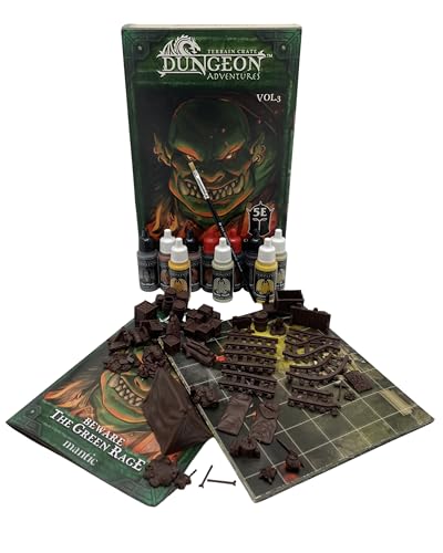 Grinning Gargoyle - Dungeon Adventure Volume 3 - Beware of the Green Rage - DND Adventure - Floor Plan - DnD Terrain Scenery and Army Painter Paint Set - DND Accessories - Miniatur-Malset von The Grinning Gargoyle