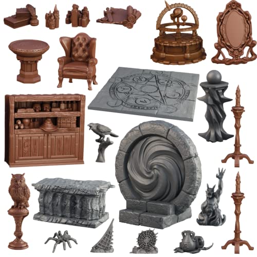 Grinning Gargoyle – Zauberer Sanctuary Requisiten Geländekiste – Dungeon Abenteurer – Sehr detaillierte 3D-Fantasie-Landschaft für 28 mm Miniatur-Abenteuer – vormontiertes Tischspiel-Zubehör für DND von The Grinning Gargoyle