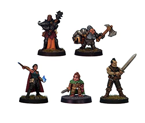 The Grinning Gargoyle Grinning Gargoyle Adventurers Pack – 28 mm Weißmetall-Tabletop-Fantasy-Rollenspiel, unbemalte Miniaturen – bemalbare Spielerfiguren – DnD-IkEinsn der Citadel-Dungeons von The Grinning Gargoyle