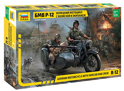 The Hobby Company Z3607 Zvezda 500783607 - 1:35 WWII Deutsche R12 Seitenwagenkrad (2) von Zvezda