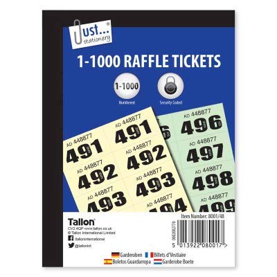 1000 Garderobe Draw Verlosung Tombola Nummerierte Tickets Fetes Schule Büro von The Home Fusion Company