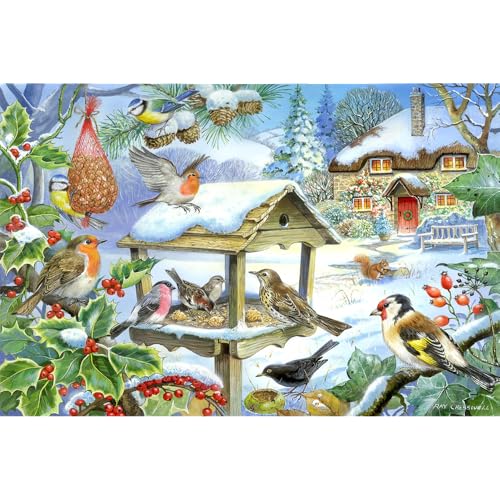 Big 250 Piece Jigsaw Puzzle Feed The Birds - Winter Garden von The House of Puzzles