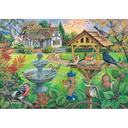 Puzzle 500 Teile - XXL Teile - Bird Table von The House of Puzzles