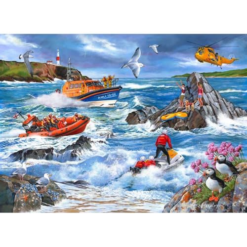 The House of Puzzles 1000 Teile Puzzle - Zur Unterstützung des RNLI - Gegen die Flut The House of Puzzles 1000 Teile Puzzle - Zur Unterstützung des RNLI - Gegen die Flut von The House of Puzzles