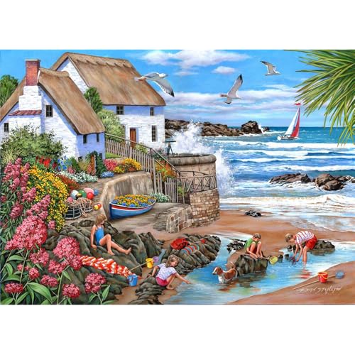 The House of Puzzles 1000-teiliges Puzzle – Seaspray Cottages von The House of Puzzles