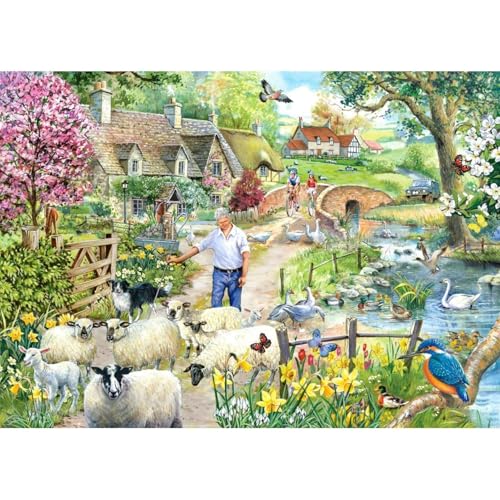 The House of Puzzles - Shepherd's Lane Puzzle - 1000 Teile Puzzles für Erwachsene, Künstler illustriert, malerische Landschaft, Deluxe-Puzzle-Geschenke von The House of Puzzles