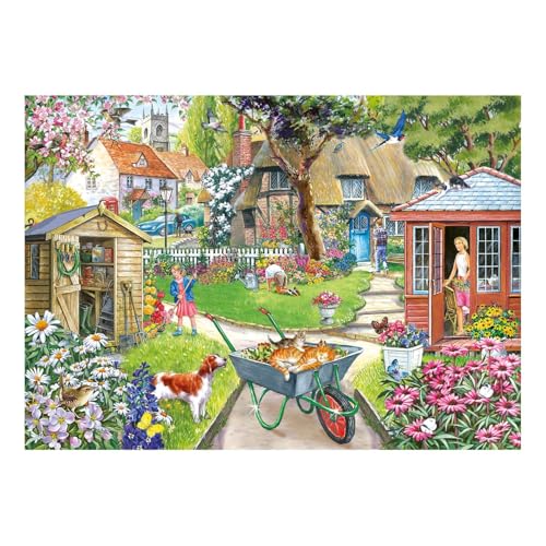 The House of Puzzles Bloomin' Lovely Puzzle – 1000 Teile Puzzle für Erwachsene, Künstler illustriert, malerische Landschaft, Deluxe-Puzzle-Geschenke von The House of Puzzles