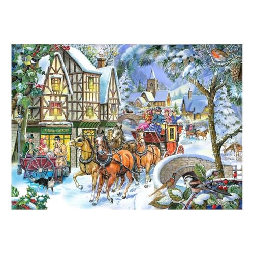 The House of Puzzles - Großes Puzzle mit 500 Teilen - Snow Coach - The Harrow Collection von The House of Puzzles