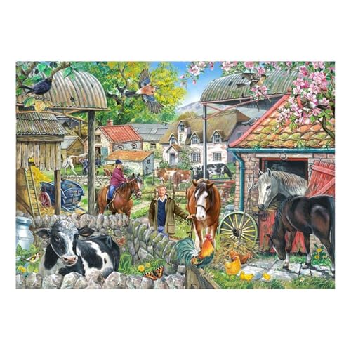 The House of Puzzles - Hufeisenbauernhof-Puzzle – großes 250-teiliges Puzzle für Erwachsene und Kinder, extra große Teile, Künstler illustriert, malerische Landschaft, Deluxe-Puzzle-Geschenke The House of Puzzles - Hufeisenbauernhof-Puzzle – großes 250-teiliges Puzzle für Erwachsene und Kinder, extra große Teile, Künstler illustriert, malerische Landschaft, Deluxe-Puzzle-Geschenke von The House of Puzzles