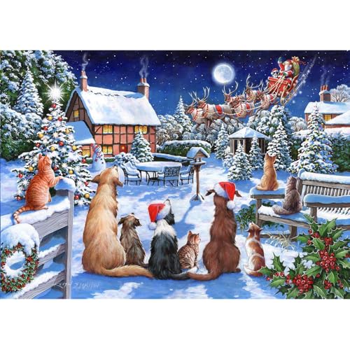 The House of Puzzles - Nr. 19 - Santa Paws Puzzle - 1000-teiliges Puzzle für Erwachsene, Künstler illustriert, malerische Landschaft, Deluxe-Puzzle-Geschenke von The House of Puzzles